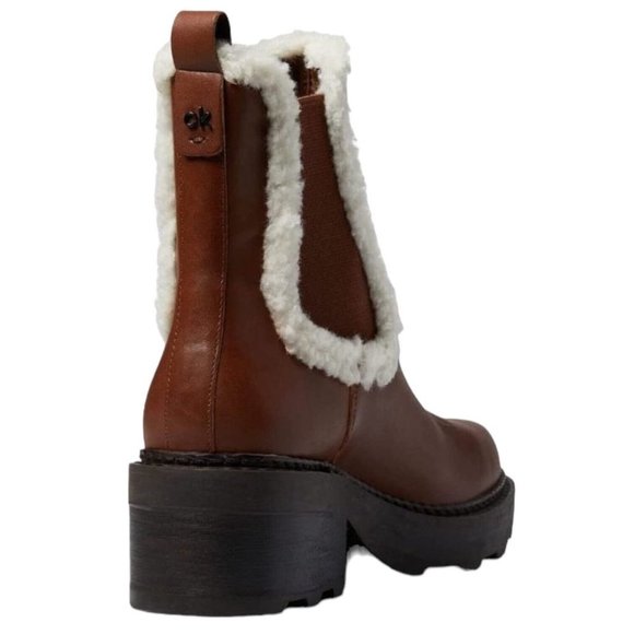 CALVIN KLEIN Boots Chunky Platform Booties Brown Ankle Boot Women’s Size 6.5 NIB - Picture 6 of 16